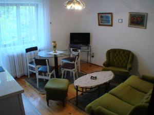 索科矿泉村Apartments M的客厅配有沙发和桌椅