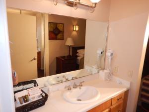 沙斯塔山沙斯塔山度假酒店的一间带水槽和大镜子的浴室