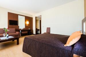 阿尔卡尼斯卡尔佩酒店的酒店客房设有床和客厅。