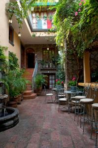圣米格尔-德阿连德Casa Calderoni的户外庭院设有桌椅和植物