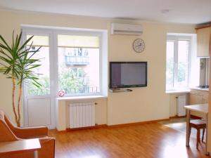 基辅Apartment on Nimanska 5的客厅设有壁挂式平面电视。