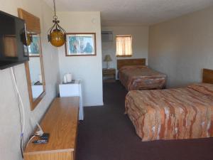 威尔伍德克拉斯特Viking Motel的酒店客房设有两张床和一台平面电视。