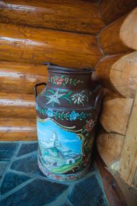 马纳斯提雷亚胡莫鲁鲁伊Cabana Goralilor的围墙边的五彩花瓶