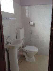 西隆Holly Lodge Guest House的一间带卫生间和水槽的浴室