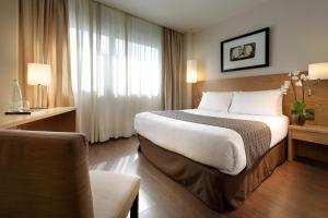 阿利坎特欧洲之星光明之城酒店的一间位于酒店客房内的带大床的卧室