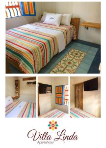 杰里科Villa Linda ApartaHotel的一张带床的卧室照片拼贴