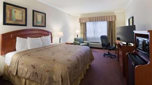 克利夫兰克利夫兰贝斯特韦斯特酒店的配有一张床和一台平面电视的酒店客房