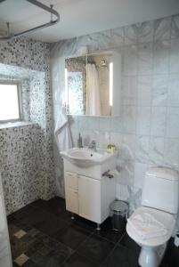斯德哥尔摩斯汶韦塔帕里酒店的一间带水槽、卫生间和镜子的浴室
