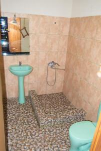 新阿丰阿丰别墅的带淋浴和盥洗盆的浴室