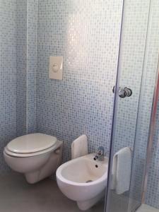 阿夸佩萨Hotel Rodian的一间带卫生间和水槽的浴室