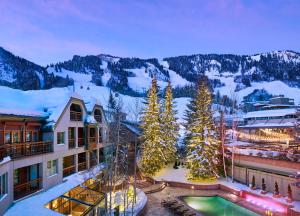 阿斯潘小内尔酒店的雪中带游泳池的度假酒店