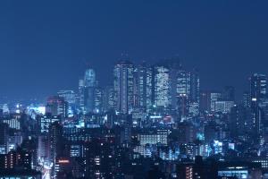 东京池袋阳光城王子酒店的夜晚欣赏大城市的景观