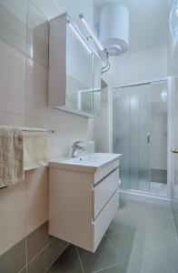 普拉Apartment Zora & Natale的一间带水槽和淋浴的浴室