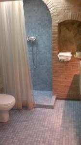 杜鲁埃洛德拉谢拉卡萨罗慕洛酒店的带淋浴和卫生间的浴室