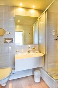 赛巴特班森班希诺霍夫沙滩酒店的一间带水槽、淋浴和卫生间的浴室