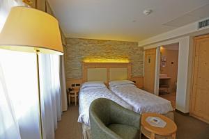 坎皮泰洛迪法萨拉狄那酒店的配有一张床和一把椅子的酒店客房