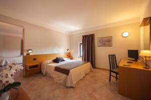 佩斯基耶拉德加达贝尔世都酒店的配有一张床和一张书桌的酒店客房