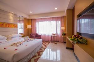 维沙卡帕特南海豚酒店的酒店客房设有两张床和电视。