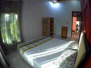 Lhonga埃迪民宿的窗户客房内的一张大床
