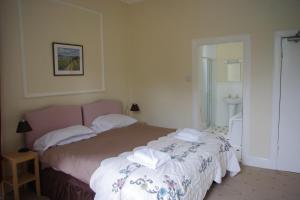 克勒姆福特科尔菲尔酒店的一间卧室配有一张床和一个水槽