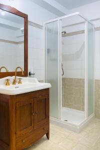 米苏丽娜坎资湖畔旅馆的一间带水槽和淋浴的浴室