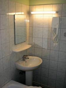 Wildenstein乐索尔酒店的一间带水槽和镜子的浴室