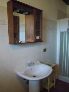 Arquata Scrivia卡希纳佛明格佐农家乐的浴室设有白色水槽和镜子