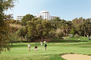 EsteponaTRH帕莱索酒店的一群人在高尔夫球场打高尔夫