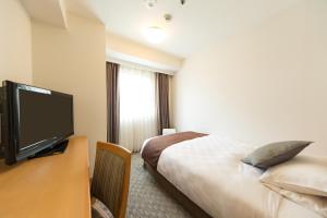 大阪大阪东急REI酒店的配有一张床和一台平面电视的酒店客房
