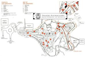 圣吉米纳诺波纳科斯时代皇宫住宅酒店的a map of the village of pazarhuhaarhaarhaarhaarhaar mosque