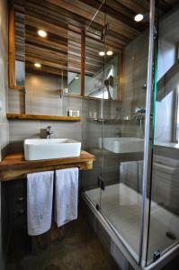 纳塔列斯港Hotel Vendaval的一间带水槽和淋浴的浴室