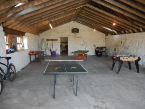 爱丁堡Midkinleith Farm Holiday Cottage的乒乓球室,内有乒乓球桌