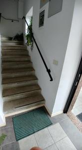 新戈里察斯特科旅馆的绿色地毯房子里的楼梯