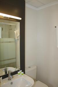 贝尼多姆森博宫公寓式酒店的一间带水槽、卫生间和镜子的浴室