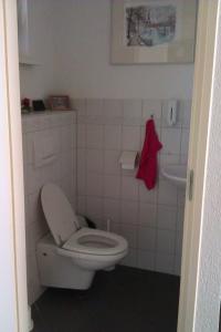 哈登贝赫b&b de Vlinder的浴室配有白色卫生间和盥洗盆。