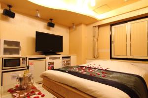 府中市Restay Fuchu (Adult Only)的客房设有1张带平面电视的床。