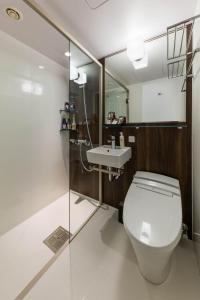 Kashōji大阪N门酒店的一间带卫生间和水槽的浴室