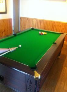 阿卡莱克罗驰施尔酒店的一张带绿色布的台球桌