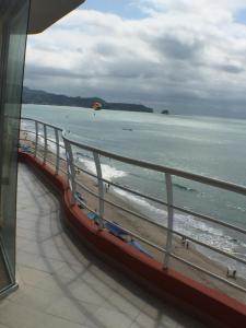 阿塔卡梅斯Apartamento en Atacames con vista al mar的游船上可欣赏到海景