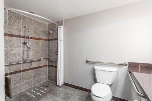 拉纳姆Days Inn by Wyndham Lanham Washington DC的一间带卫生间和淋浴的浴室