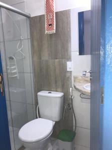 阿拉亚尔达茹达Recanto das Geraes的一间带卫生间和水槽的小浴室