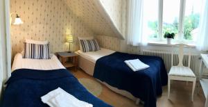 瓦斯泰纳安斯纳特罗吉27号旅馆的小房间设有两张床和窗户