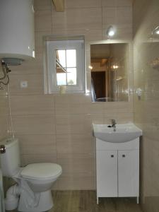 克罗奇琴科Chatki Niwki u Zbója的浴室配有白色卫生间和盥洗盆。