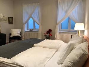 维也纳毕蔓仁塔尔1号公寓 的窗户客房内的一张白色床