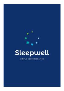 莱格尼察SleepWell Apartments的蓝色标志,蓝色背景上星星