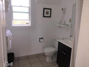 布鲁金斯韦斯特瓦德酒店的白色的浴室设有卫生间和水槽。