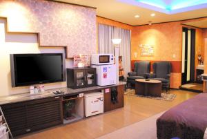 大分Hotel Pal Furugou (Love Hotel)的客厅配有平面电视和椅子