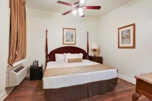 新奥尔良新奥尔良住宿加早餐旅馆的一间卧室配有一张大床和吊扇