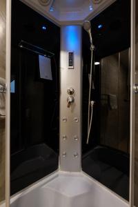 贝尔格莱德加尼机场酒店的带淋浴和淋浴的浴室