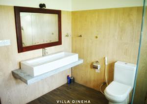 希克杜沃迪内哈别墅的一间带水槽、卫生间和镜子的浴室